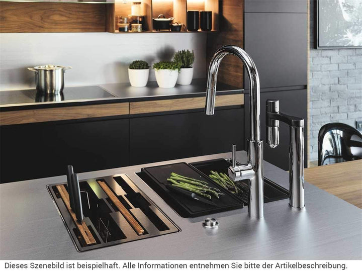 Franke VITAL S 120.0551.216 Spültischarmatur, Chrom/schwarz, Chrom/Schwarz
