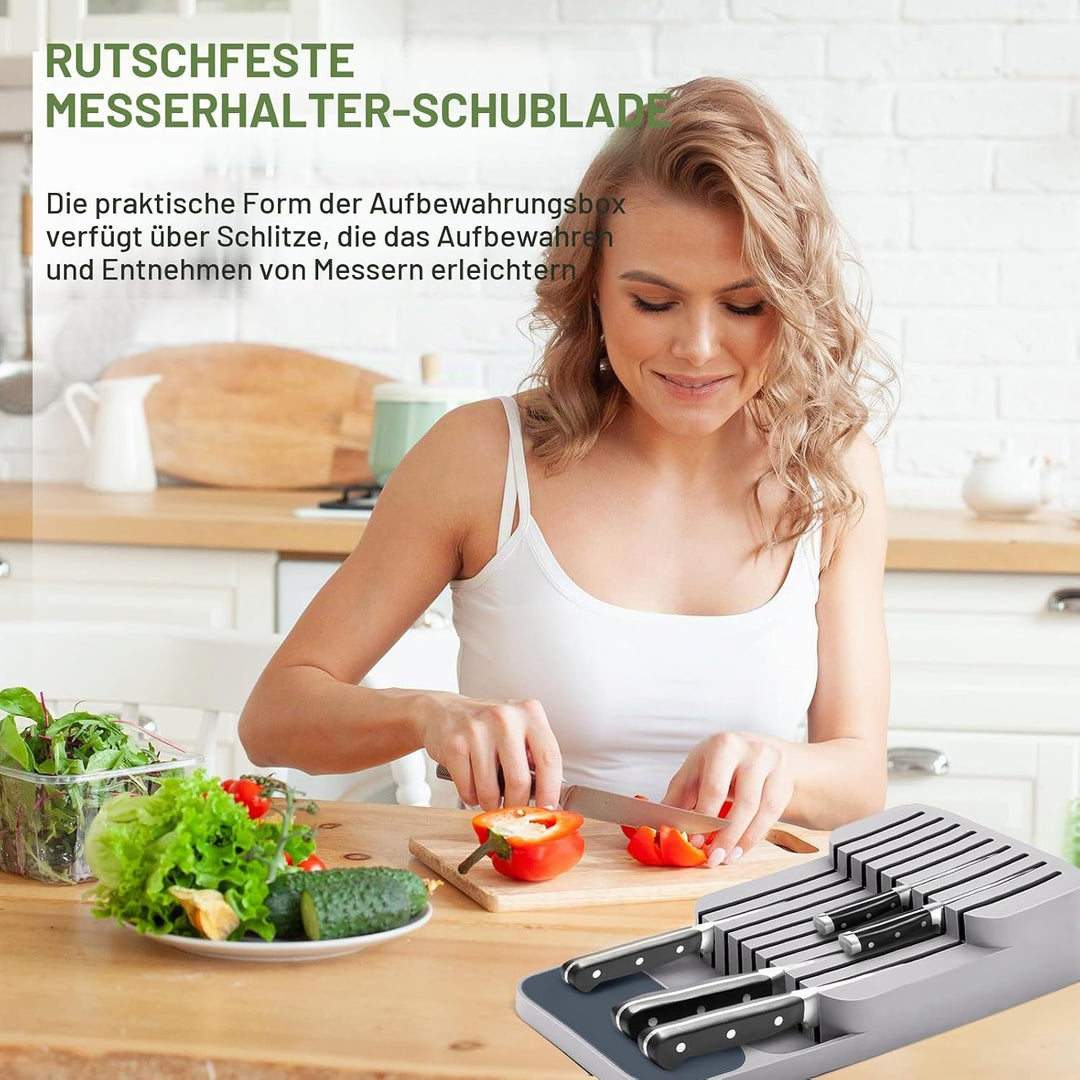 Messer Organizer Schublade,Messerblock ohne Messer,Verbesserte Messerblock für Schublade,Schubladen-