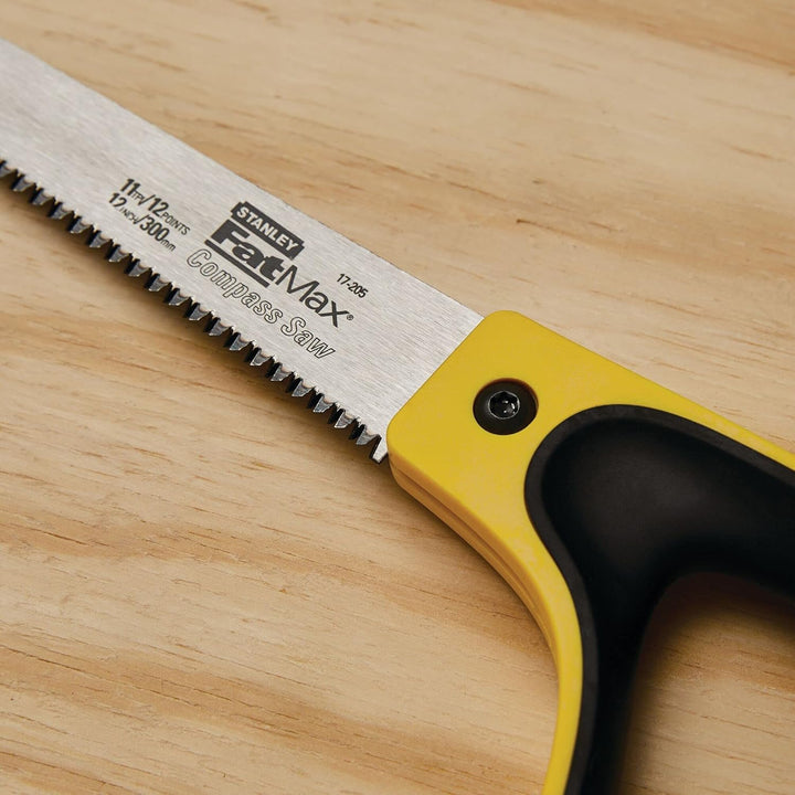 Stanley FatMax Stichsäge, Kompasssäge, 0,7mm dickes Sägeblatt, 9 Zähne/Inch, 300mm Länge, ABS Kunsts