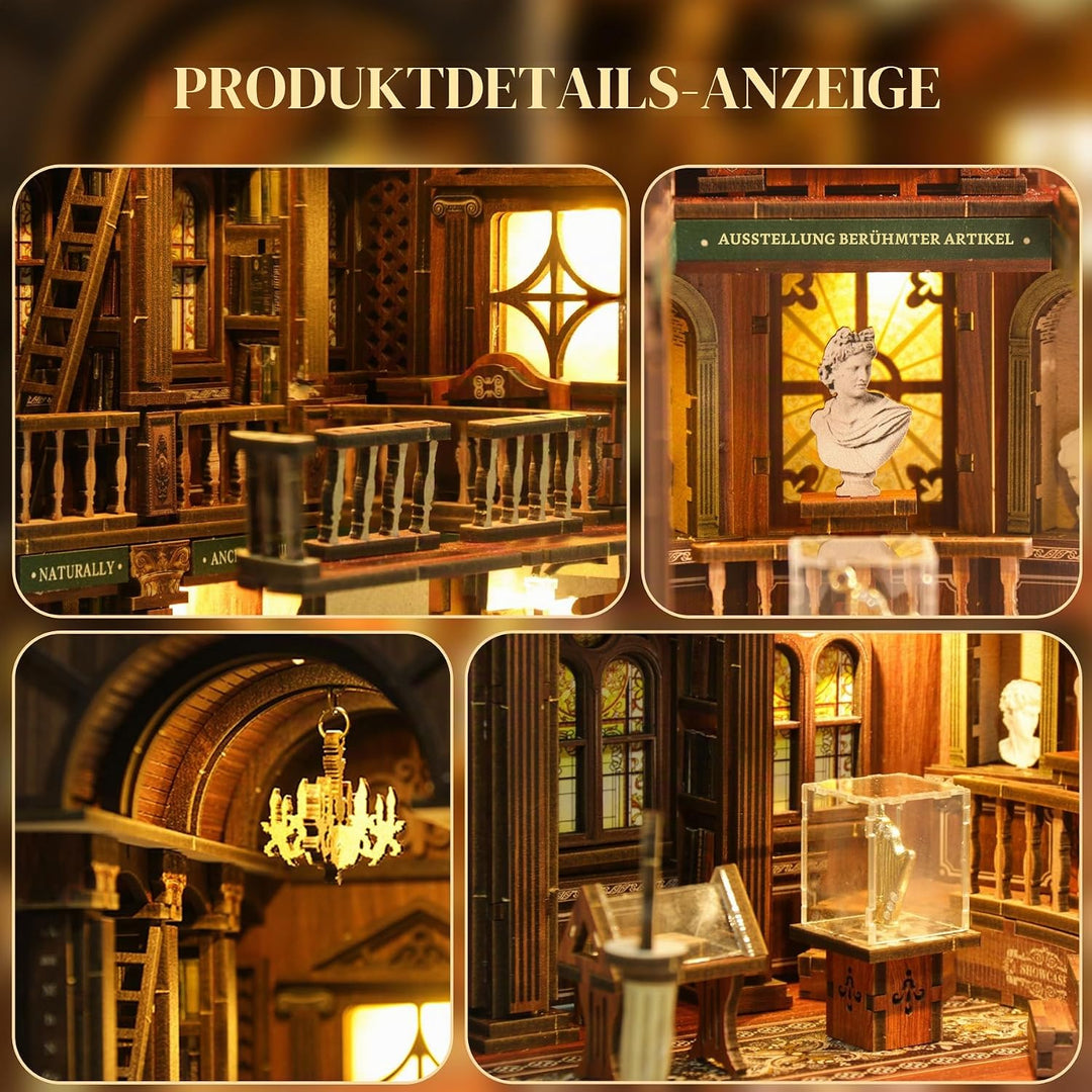 LUMYCE Book Nook Kit für Erwachsene Holzpuzzle DIY Miniatur Haus 3D Puppenhaus - Buchstütze für Büch