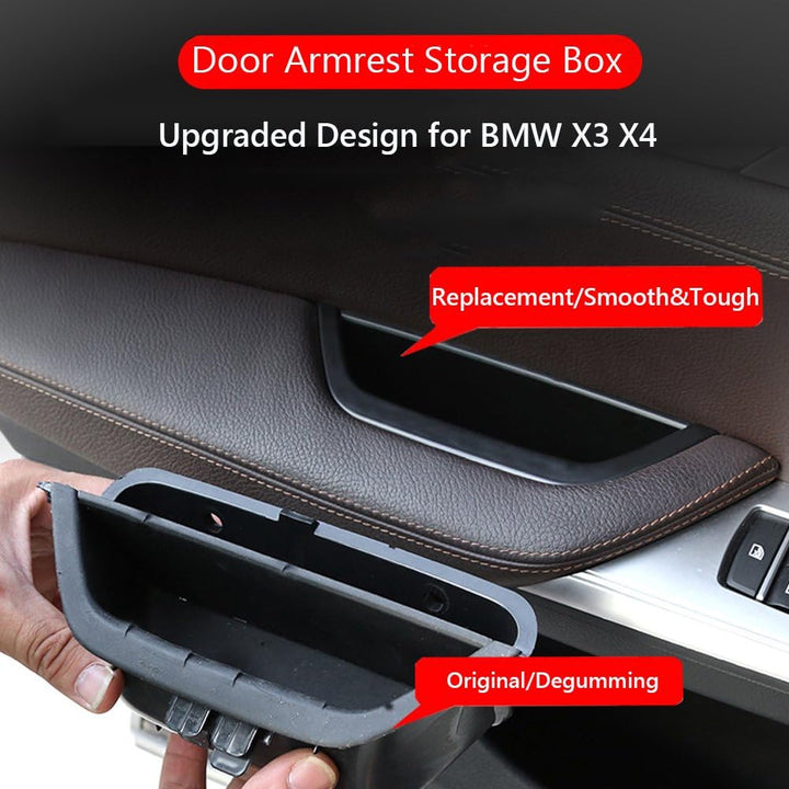 Jaronx X3/X4 Door Armrest Storage Box X3/X4 Storage Box Black, X3/X4 Storage Box Black