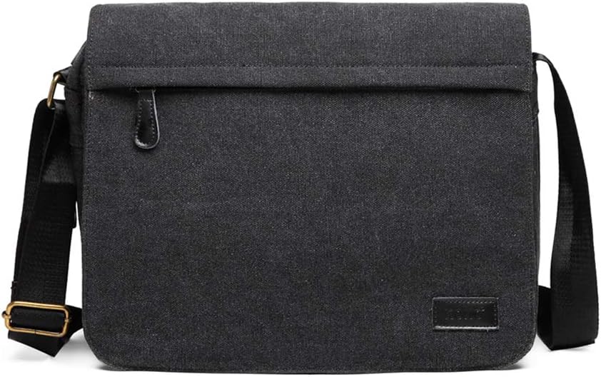 KONO Umhängetasche Leinwand Schultertasche Gross Messenger Bag 13 Zoll Segeltuch Tasche für Arbeit U