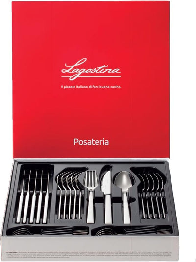 Lagostina 14430650524 Ambra Besteck-Set 24 teilig, Edelstahl, Ambra