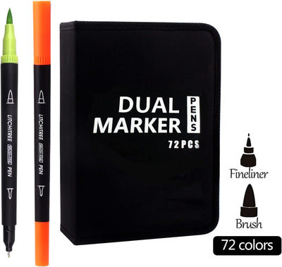 Laconile 72 Filzstifte Set für Malbücher für Erwachsene, Dual Brush Pens Färbemarker für Kinder Kall