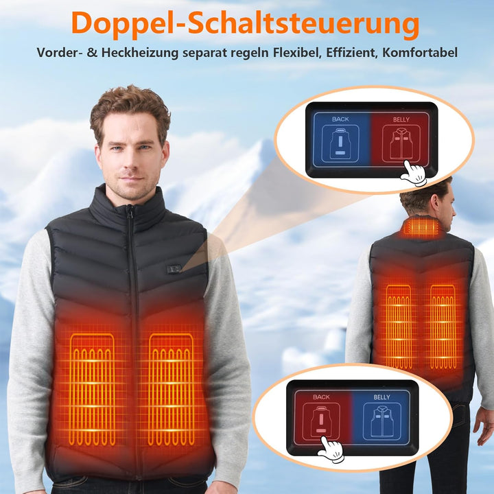 Mincoo Beheizbare Weste für Herren Damen ,Elektrische USB Heizwesten Mit 5V 10000 mAh Akku, Winter W