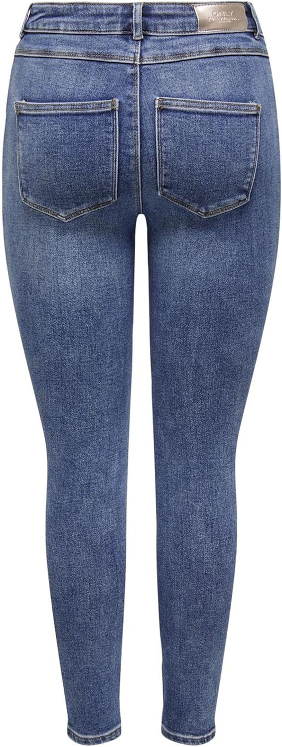 ONLY Female Skinny Jeans ONLBLUSH Mittlere Taille Skinny Fit Jeans 25W / 30L Blau (Medium Blue Denim