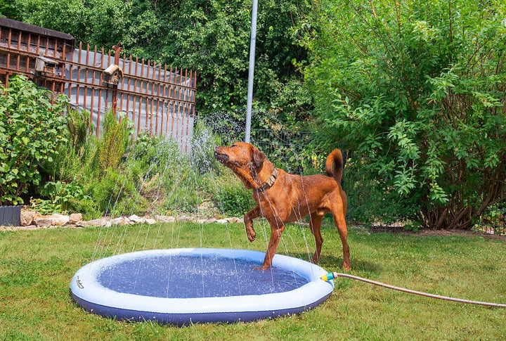 infactory Wasserspielmatte Kinder: Wasser-Spielmatte für Kinder & Hunde, Schlauchanschluss, PVC, BPA