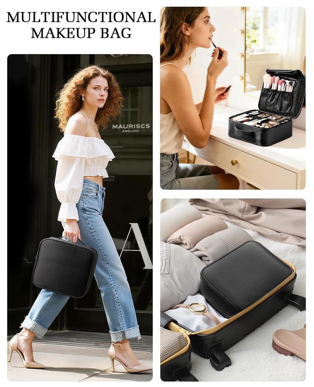 Luxspire Make up Tasche Kosmetiktasche Organizer, Professionelle Make Up Bag Kosmetikkoffer Etui Tra