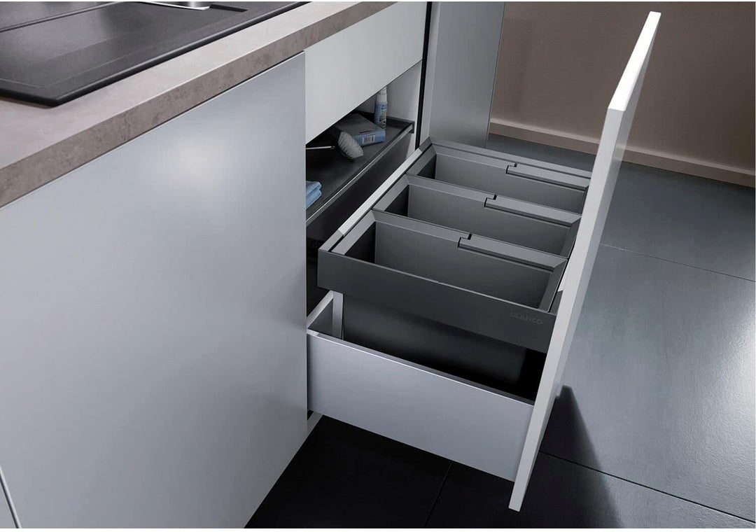 BLANCO Flexon II 60/3, Müllsystem für die Abfalltrennung in der Küche, mit 3 Mülleimern (je 15 l), z