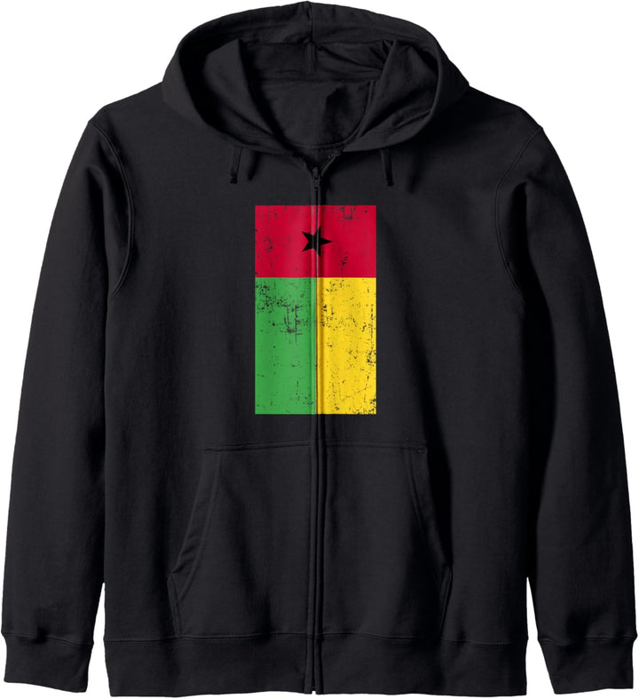 Guinea-Bissau West Africa Distressed Flag Kapuzenjacke