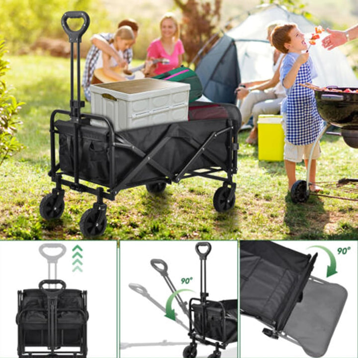 SOONHUA Bollerwagen Faltbar, 150kg Strandwagen, Oxford-Stoff | Robuster 150kg Transportwagen mit 12c