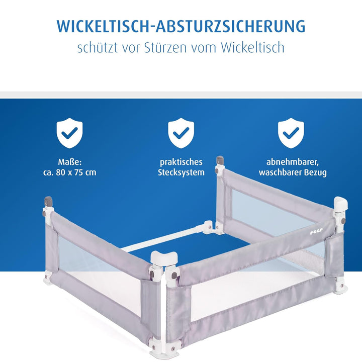 reer Wickeltisch-Absturzsicherung | U-förmige Wickeltisch-Sicherung | mit hohen Seitenteilen | prakt