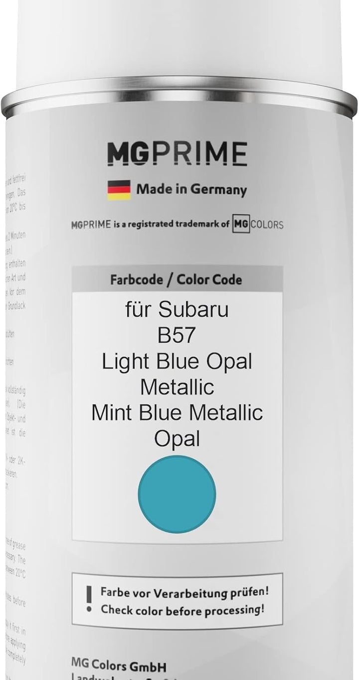 MG PRIME Autolack Sprühdosen Set für Subaru B57 Light Blue Opal Metallic/Mint Blue Metallic Opal Bas