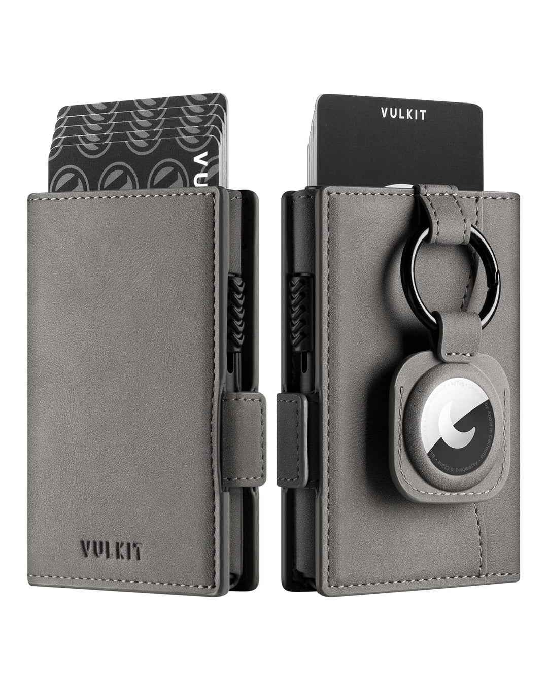 VULKIT Kreditkartenetui mit Airtag-Halter, RFID-blockierendes Kartenetui aus Metall, Magnetverschlus