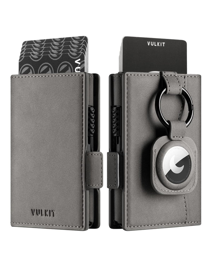 VULKIT Kreditkartenetui mit Airtag-Halter, RFID-blockierendes Kartenetui aus Metall, Magnetverschlus