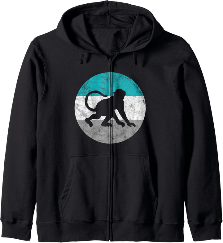 Affe Retro Geschenk für Männer Frauen Jungen & Mädchen Kapuzenjacke
