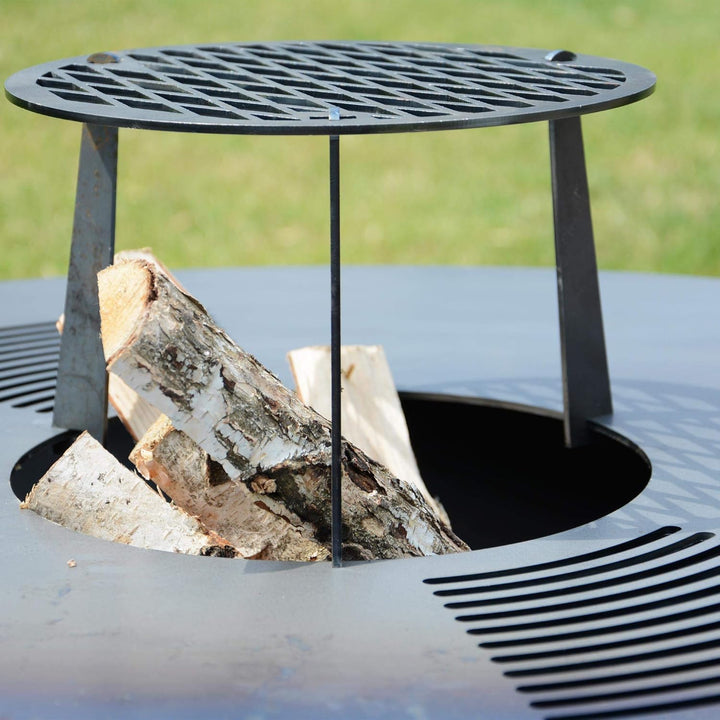 UNUS Grillplatte, 60 cm Durchmesser, runde Feuerplatte für Grill, Feuertonne oder Raketenofen, zweis
