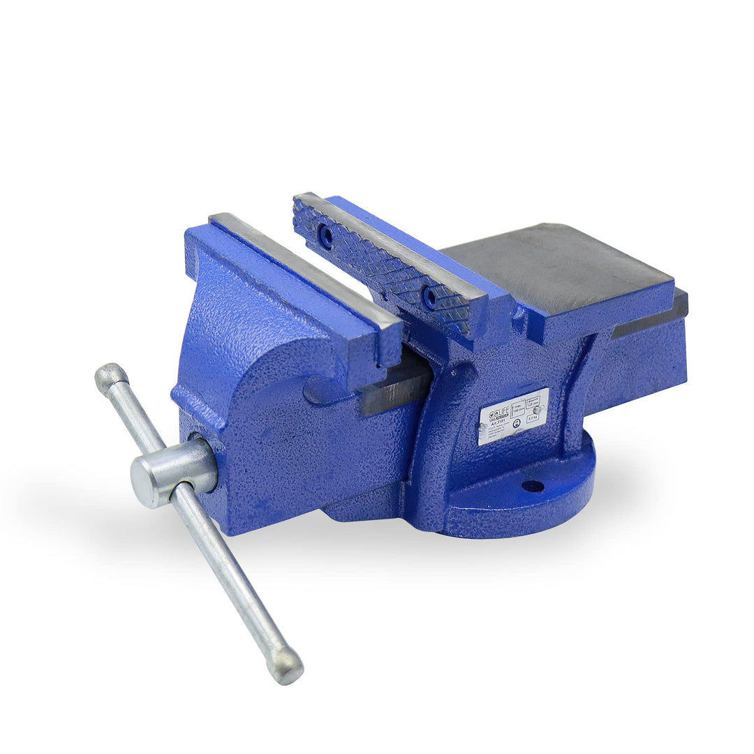 CCLIFE Feststehend Schraubstock 100/125/150 mm für Werkbank Werkbankschraubstock Parallelschraubstoc