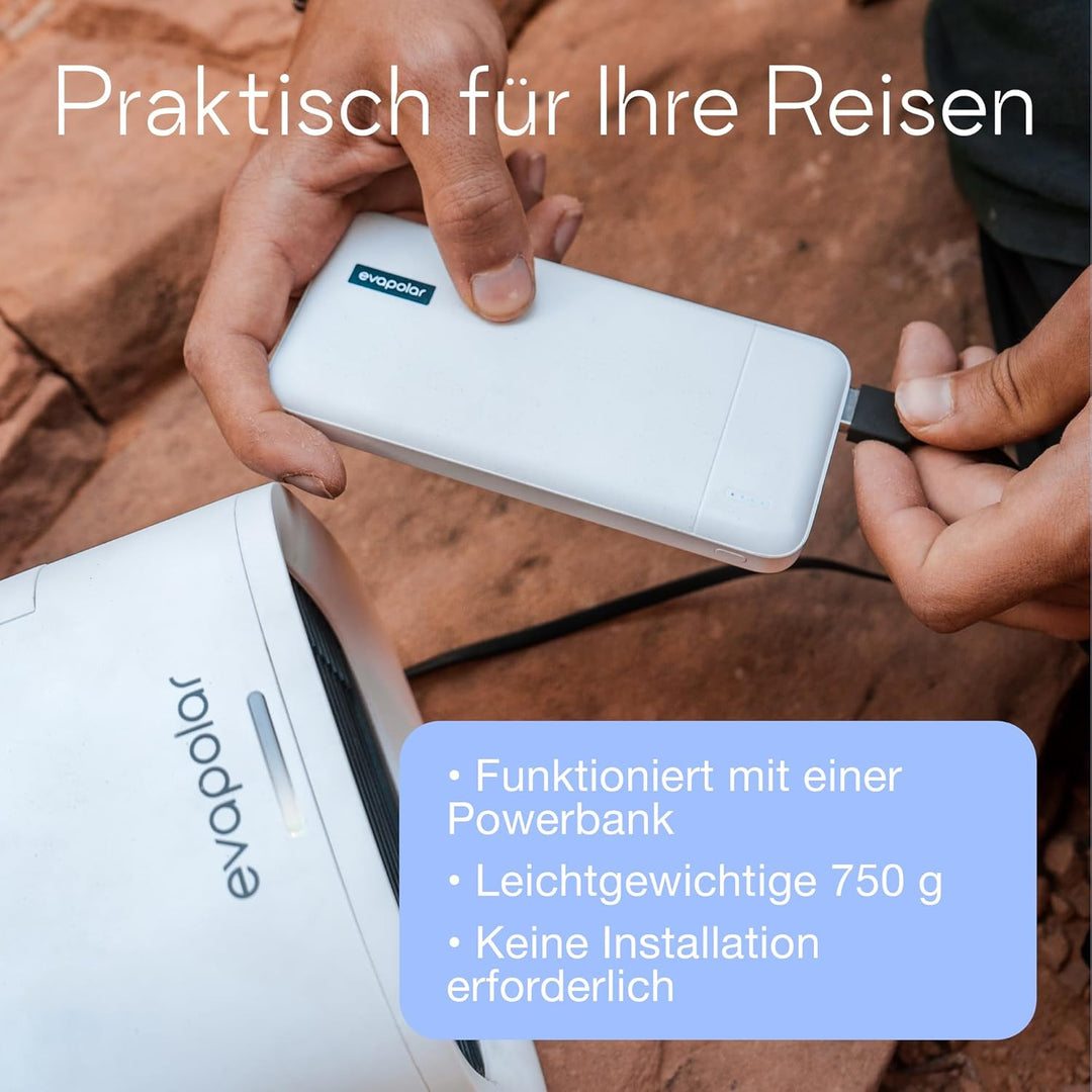 Evapolar evaCHILL Luftkühler & Luftbefeuchter - Leise & tragbar – Kühler für Heim, Büro, Camping, au