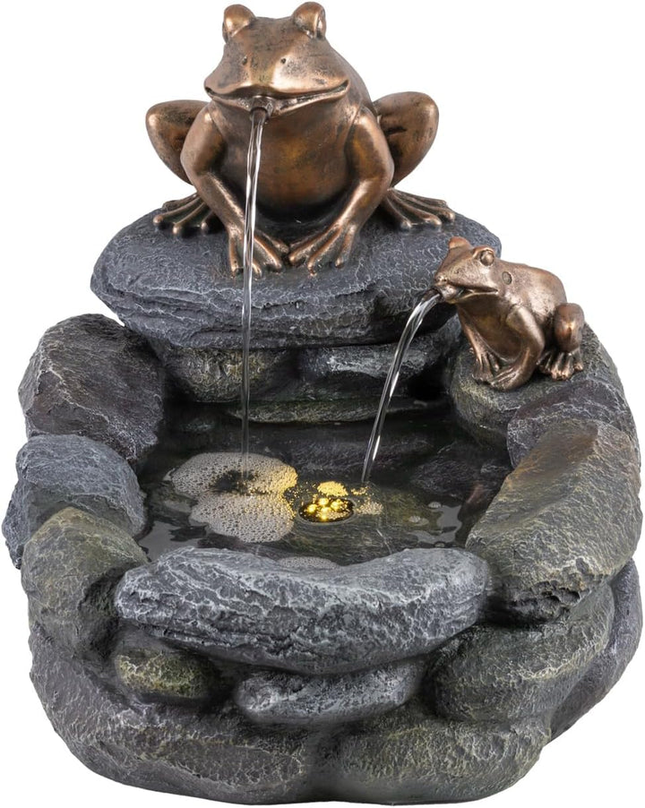 Gartenbrunnen Brunnen Zierbrunnen Zimmerbrunnen Springbrunnen Brunnen Teich-König mit LED-Licht 230V