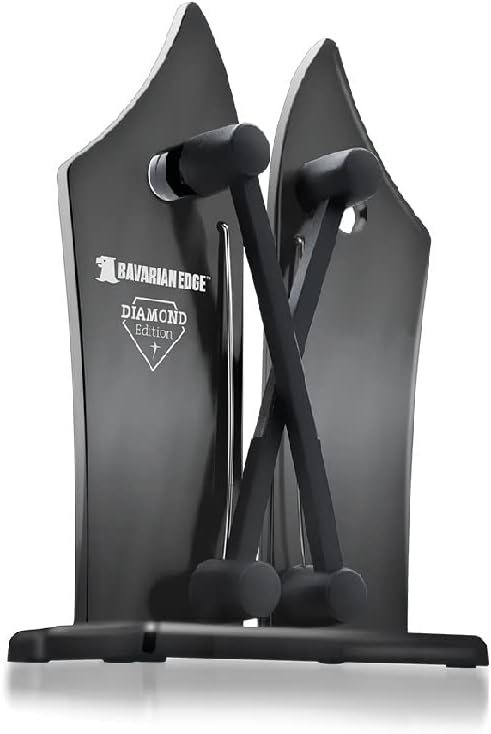 Bavarian Edge DELUXE - Messerschärfer mit Schleifarme aus Wolframkarbid - Diamant-Schleifsteine - Me