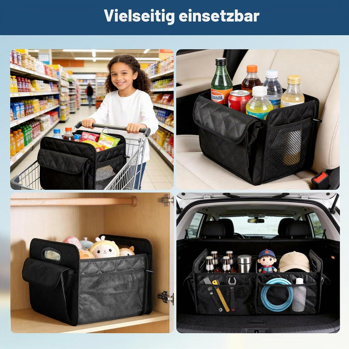 Kofferraum Organizer – 50L Faltbarer Autos Kofferraumtasche mit 7 Taschen, 840D Oxford-Stoff- und Ba