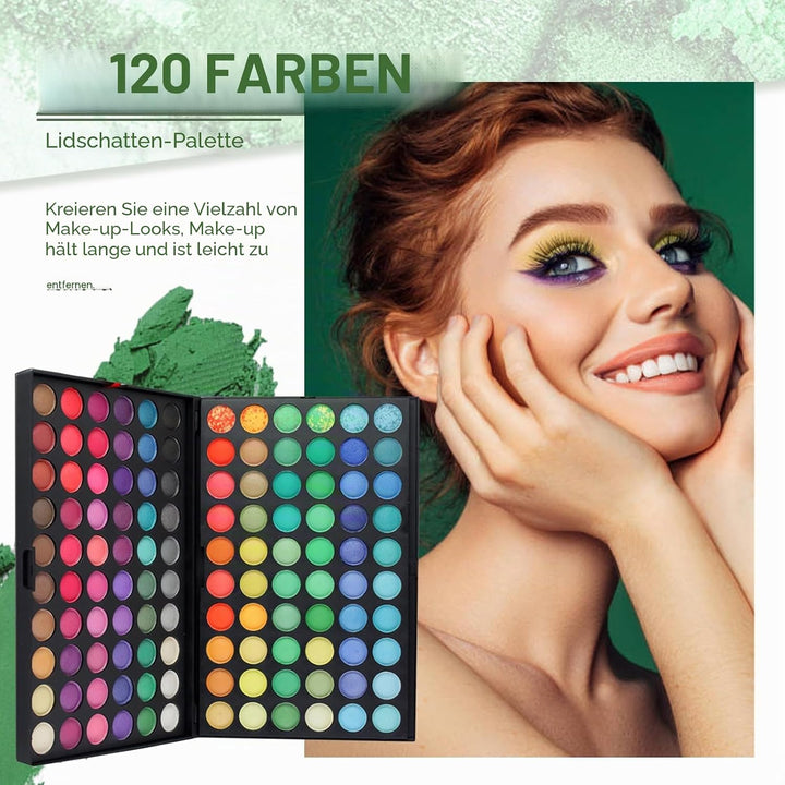 FantasyDay Profi 120 Farben Hochpigmentierte Warme Natürliche Matt Schminke Lidschatten Palette Make