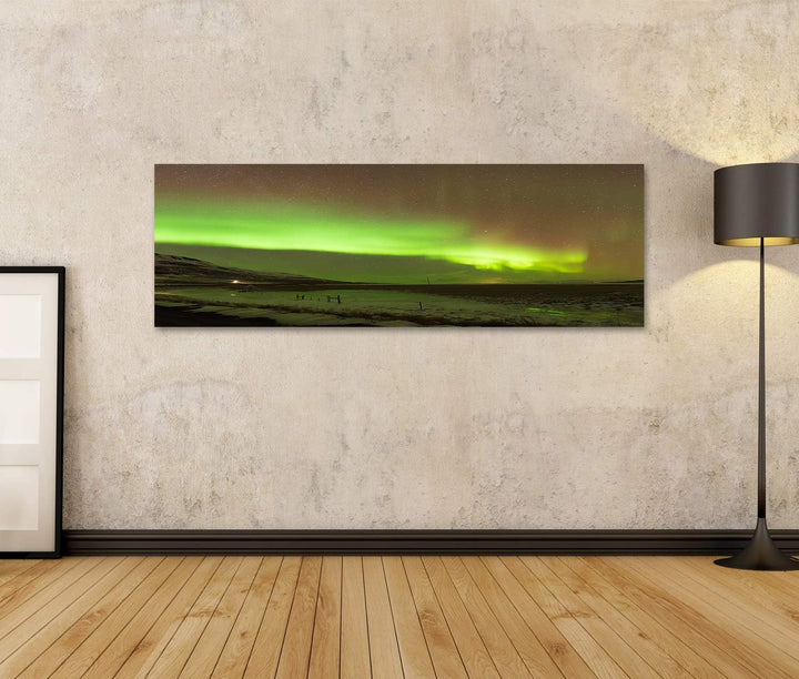 islandburner Bild auf Leinwand Nordlicht Aurora Borealis Klarer Himmel Nacht Island Natürliches Land