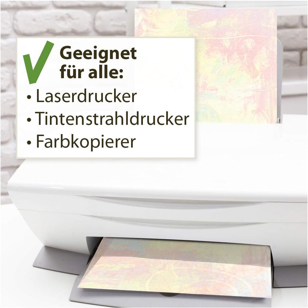Briefbogen Pastell (1.000 Blatt) beidseitig Motivpapier DIN A4 bunt Erwachsene Aquarell vintage farb