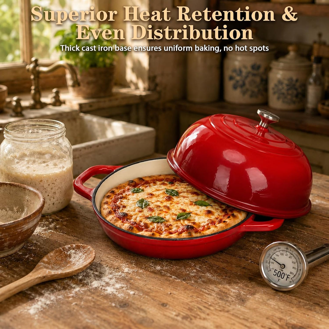 Gusseisen Topf Brot Backen, Schmortopf Gusseisen Topf mit Deckel, Dutch Oven Brotbacktopf mit Gärkor