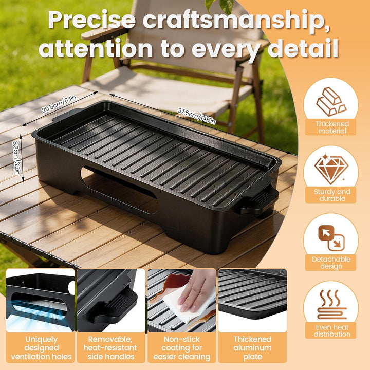 BBQ Warmhalteplatte Grillgut,Warmhalteplatte fürs Grillen & Essen,Warmhaltebehälter Grillgut Mit Ant