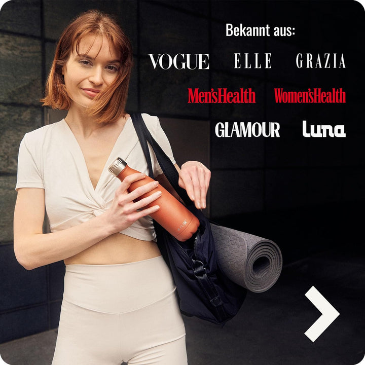 FLSK Edelstahl Next Gen Essentials Trinkflasche (500 ml, 750 ml, 1000 ml) - widerstandsfähig, kohlen