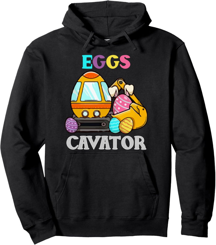 Eggscavator Funny Cute Easter Egg Pullover Hoodie