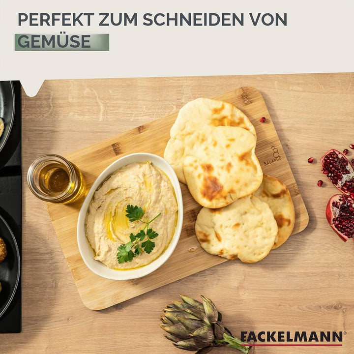 Fackelmann Balance Schneidebrett Holz Bambus – Grosses Holzbrett für die Küche für Fleisch, Fisch un