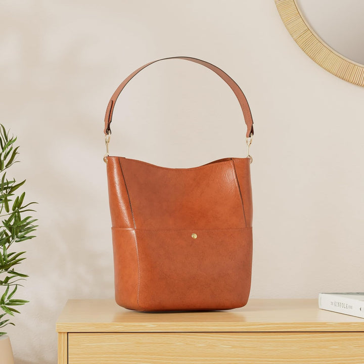 Molodo Damen-Handtasche, PU-Leder, Eimer, Geldbörse und Handtaschen, mittelgrosse Umhängetasche, Hob