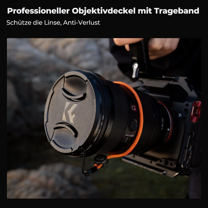 K&F Concept Nano K-Serie 72mm UV Filter mit Objektivdeckel,Reinigungstuch,Schutzfilter mit 18 Schich