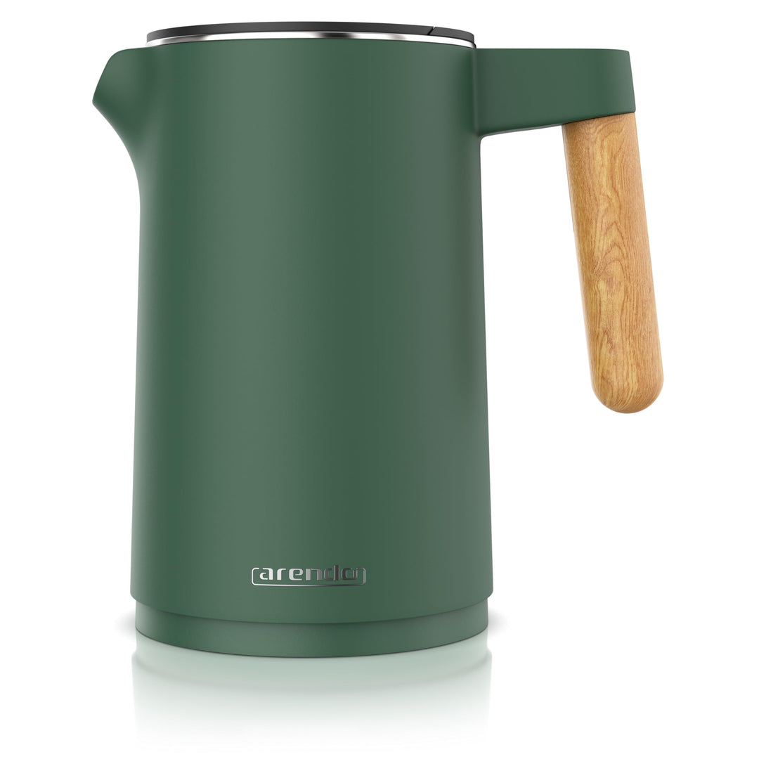 Arendo - Wasserkocher Edelstahl mit Temperatureinstellung - 45°C-100°C - 1.5 Liter - Doppelwand - BP