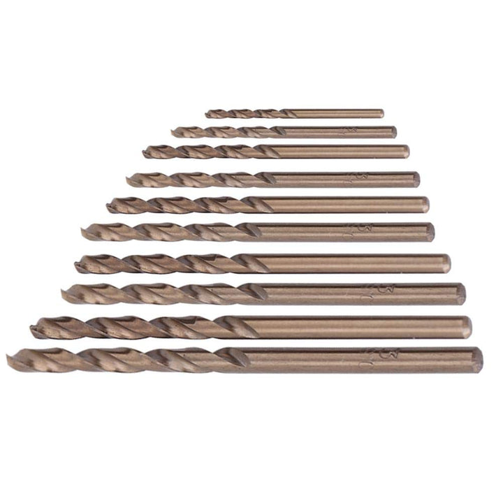 Spiralbohrer Set M35 HSS Kobalt-Bohrer 10er-Set 1–5 mm Bohrer zum Bohren in Edelstahl 1mm-5mm (Total