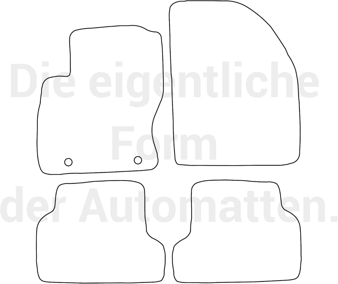 moto-MOLTICO Fussmatten Auto Velours Autoteppiche Schwarz Automatten Set 4-teilig passend für Ford F