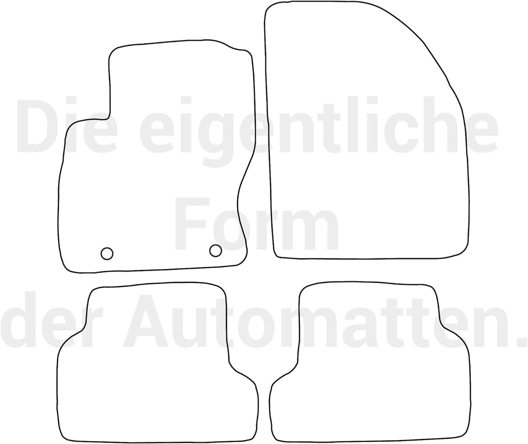 moto-MOLTICO Fussmatten Auto Velours Autoteppiche Schwarz Automatten Set 4-teilig passend für Ford F