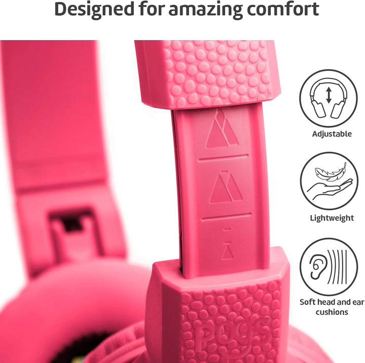 POGS Drahtloser Bluetooth Kinderkopfhörer | The Gecko 2 | Faltbarer robuster Kinderkopfhörer ab 3 Ja