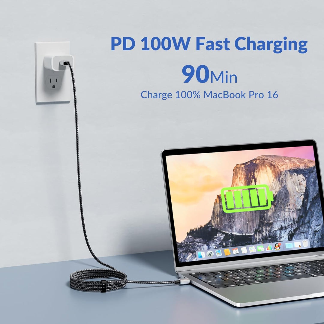 GiGimundo USB C Kabel PD100W [3Stück 1M+2M+3M], 20V/5A geflochtenes Nylon ladekabel usb c für Samsun