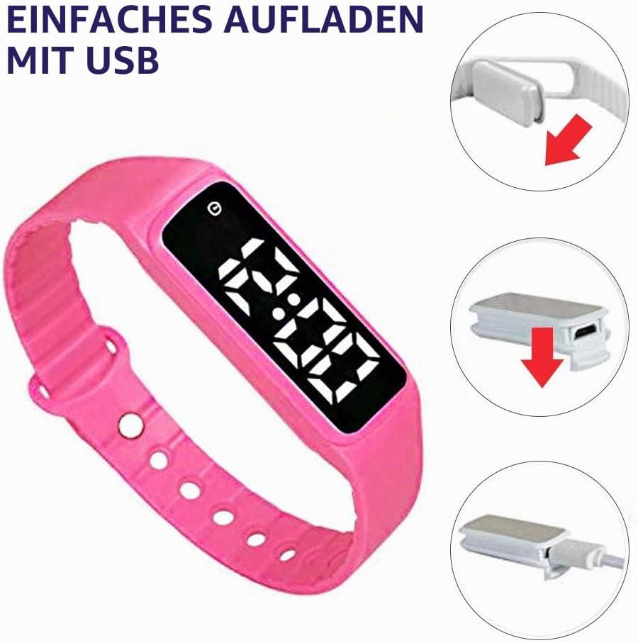 Töpfchen-Trainingsuhr - Silent Vibrating Alarm Reminder Watch für Jungen/Mädchen - mit Timer und 12
