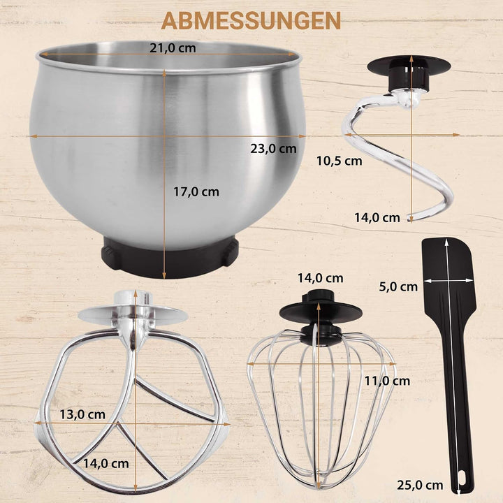 Syntrox Germany Küchenmaschine &amp; Knetmaschine Basic 5 Liter, Stabile rutschfeste Gummifüsse, Hochwer