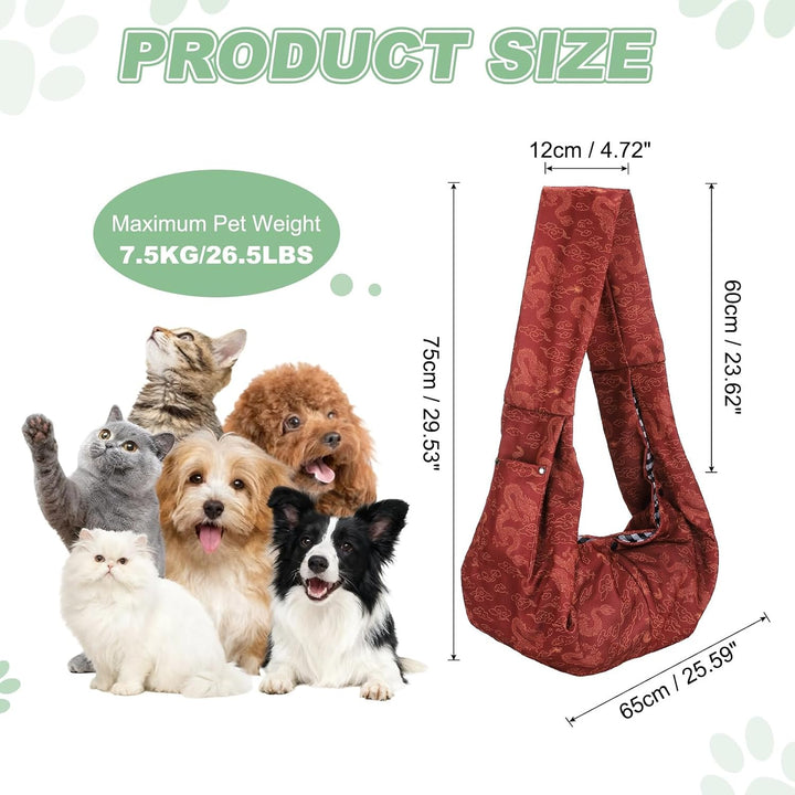 QUARKZMAN Hundetrage Für Kleine Hunde Und Katzen Bis Zu 16.5 Lbs Atmungsaktives Material Mit Tasche