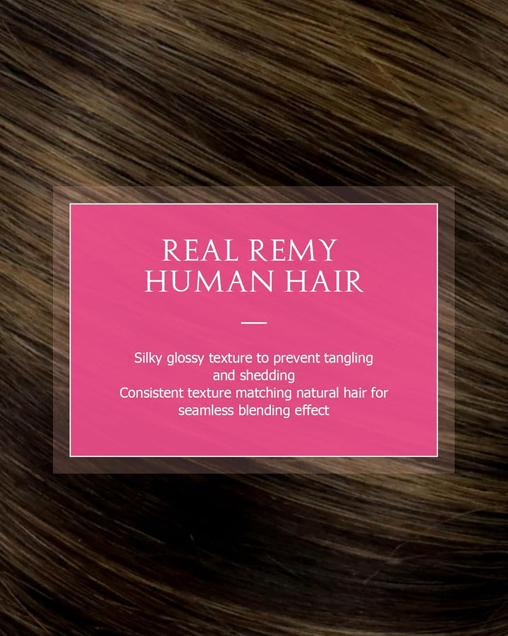 Hetto Echthaar Microring Extensions Balayage Microring Echthaar Extensions Dunkelstes Braun bis Hell
