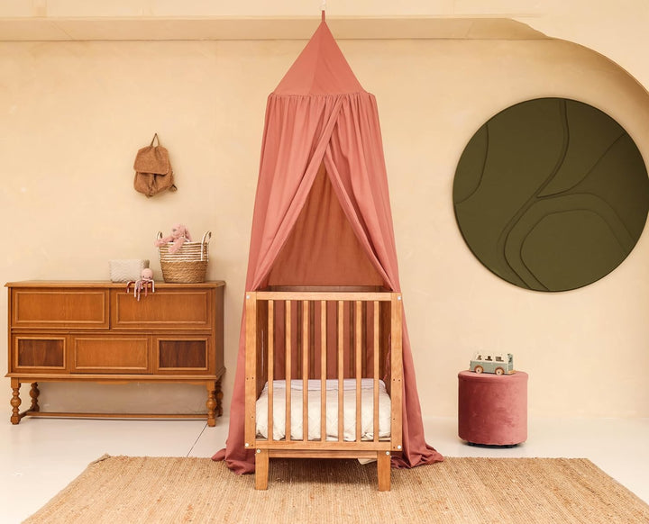 Rosa Baldachin für Kinderzimmer | Hängender Betthimmel für Babybett | Moskitonetz für Stubenwagen &