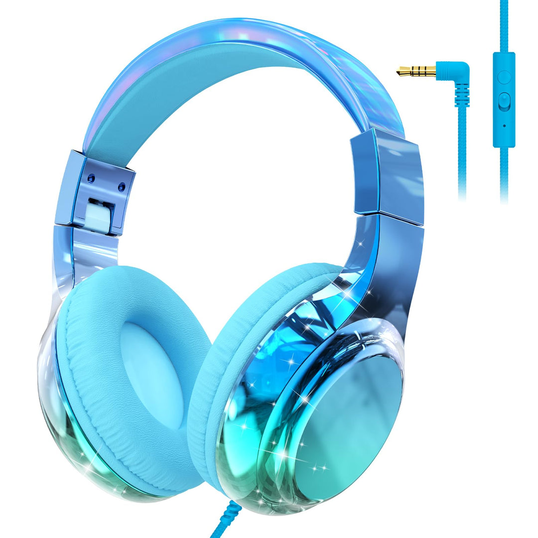 JYPS Kinder Kopfhörer,Kopfhörer Kinder mit Kabel,85/94 dB Volume Limit,Faltbare Kopfhörer für Mädche