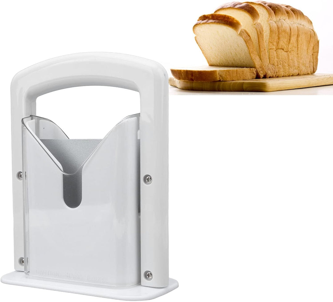 Bagelschneider Weisse Plastikhandwerk Brotschneide Maschine mit Sicherheitsschild Easy Grip Griff fü