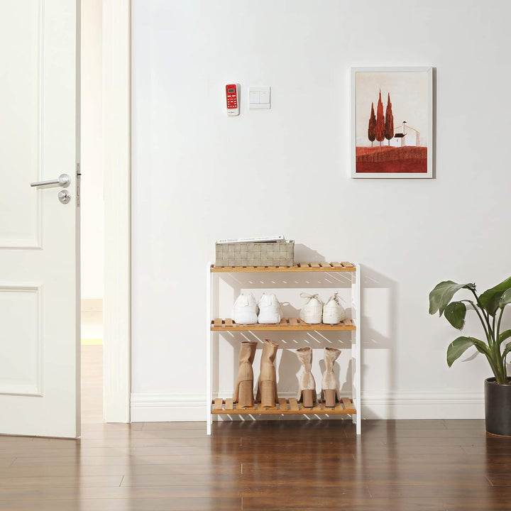 SONGMICS Badezimmerregal, Badregal, Küchenregal, Schuhregal, Standregal aus Bambus, 26 x 60 x 66 cm,
